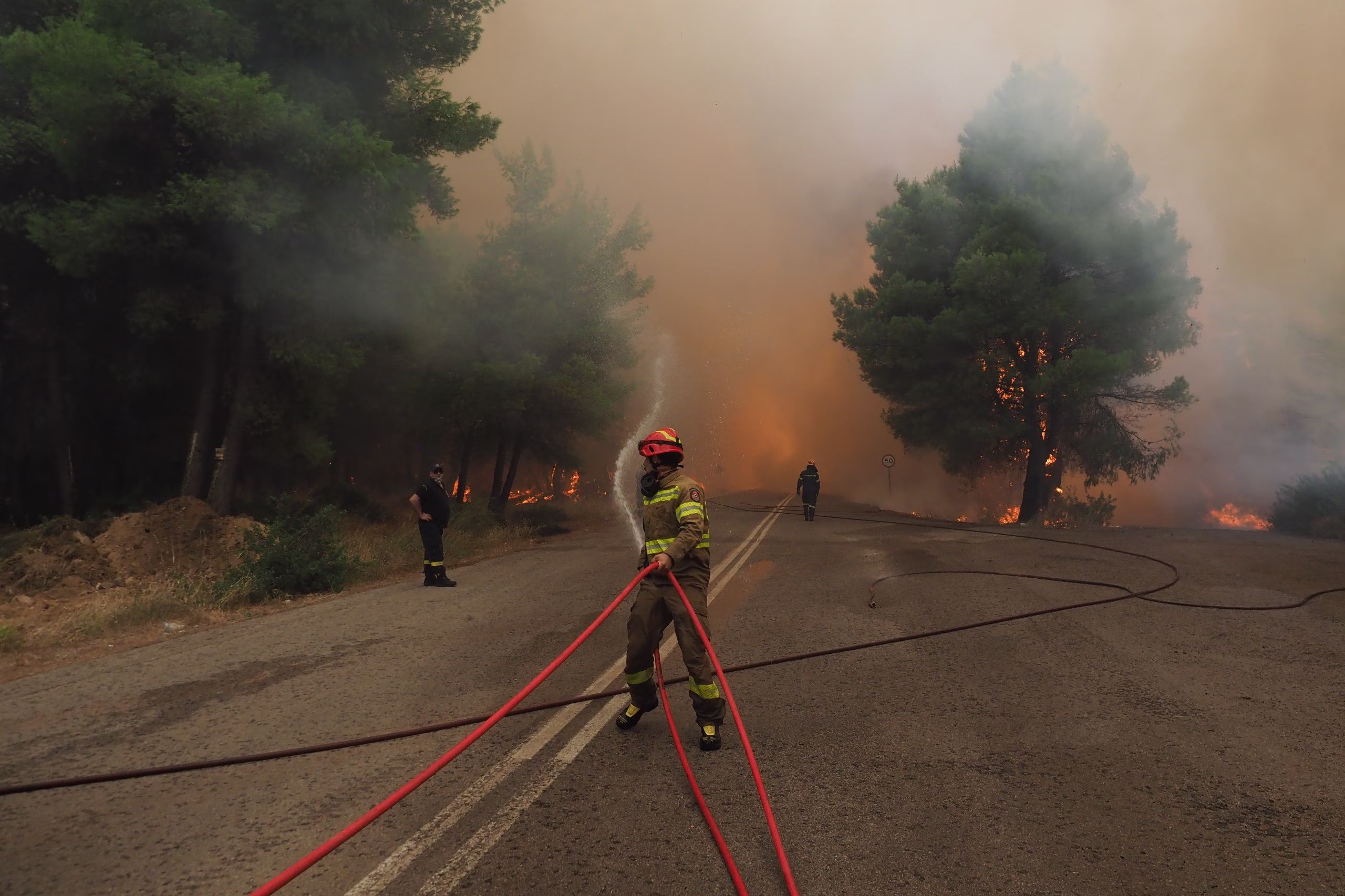 L'incendie en Eubée en régression sans front actif