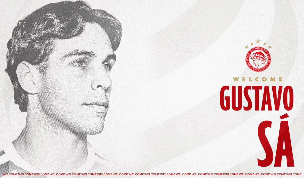 L'Olympiacos officialise l'arrivée de Gustavo Sá, un jeune talent portugais prometteur