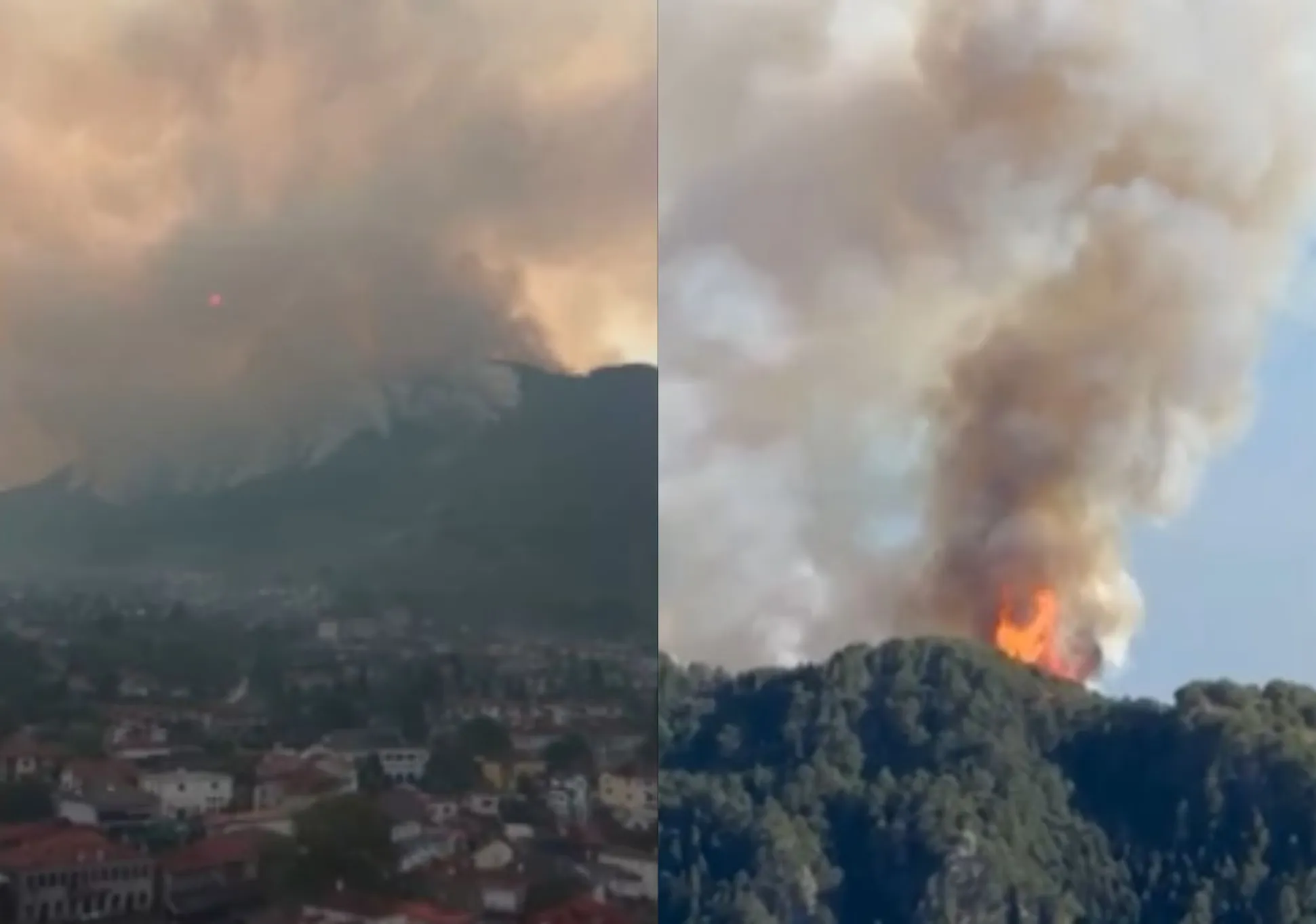 Incendie à Konitsa : la grande feu hors de contrôle, les flammes menacent les habitations