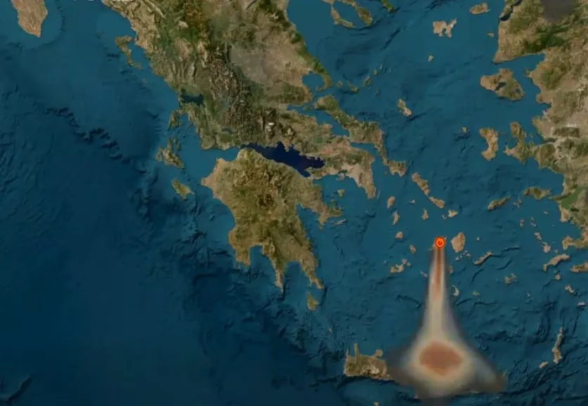 La fumée de l'incendie de Paros atteint la Crète : une carte illustre la propagation